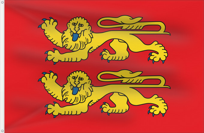 Flagge, mit zwei Metallösen und verstärktem Besatzband: Normandie	Normandy	Normandía	Normandia	Couleu de la Normaundie	Banniel Normandi	Normanniae