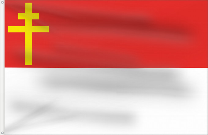 Drapeau, avec deux œillets métalliques et guindant renforcé : Republic of Alsace-Lorraine	Alsace-Lorraine	République d'Alsace-Lorraine (1918)	República de Alsacia-Lorena (1918)	Geplante und am 25. Juni 1912 parlamentarisch beschlossene  allerdings nicht offiziell eingeführte  Flagge des Reichslandes Elsaß-Lothringen