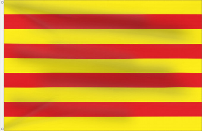 Flagge, mit zwei Metallösen und verstärktem Besatzband: Roussillon Region Roussillon in France Région Roussillon en France Rosellón Rossiglione