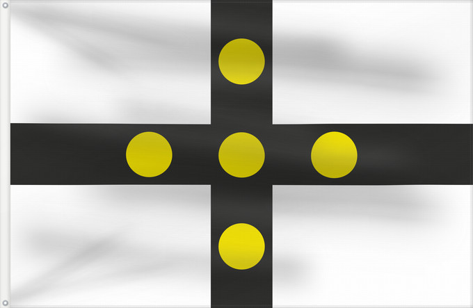 Flag, with two metal eyelets and reinforced hoist: Tourcoing Municipal flag of Tourcoing, France