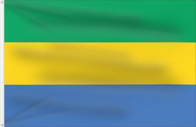 Bandera, con dos ojales metálicos y lado del asta reforzado: Gabon Gabón Gabun Gabão علم جمهوريةالغابون Banniel Gabon Gabons Gabono Gabongo bandera پرچم گابن Drapél du Gabon Dalapo ya Ngabu Bɛndɛ́lɛ ya Gabɔ́ Bendêre tî Gaböon