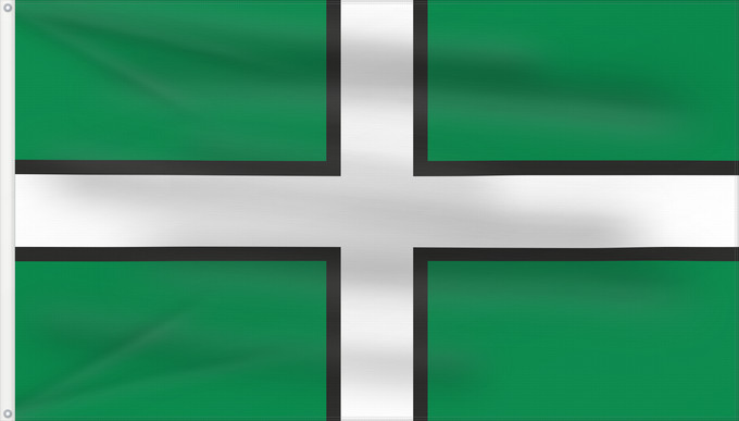 Bandera, con dos ojales metálicos y lado del asta reforzado: Devon	Hrabstwa Devon	Banniel Sant Petroc