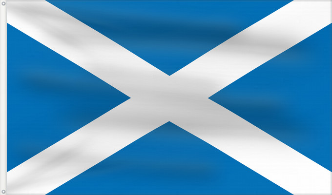 Flag, with two metal eyelets and reinforced hoist: Scotland	L Écosse	Escocia	Schottland	Scozia	Schotland	Escócia	Szkocji	Scotlandes	علم اسكتلندا	Знаме на Шотландия	Banniel Bro-Skos	Skotská vlajka	Yr Alban	Skotlands	Σημαία της Σκωτίας	Skotio	Šotimaa lipp	پرچم اسکاتلند	Skotlannin	HAlban	H-Alba	Brattagh ny h
