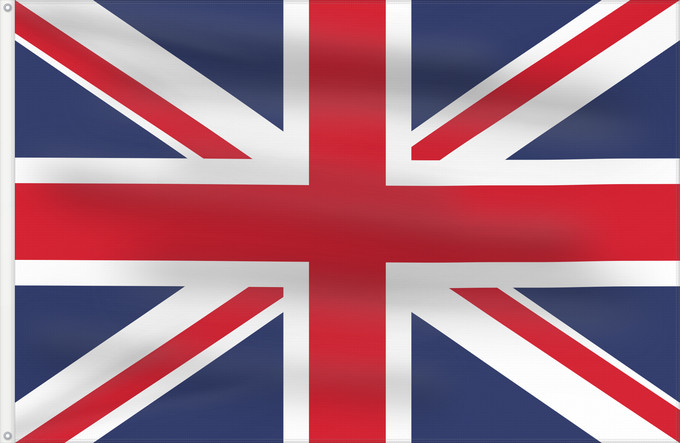 Flag, with two metal eyelets and reinforced hoist: United Kingdom Royaume-Uni Reino Unido Vereinigtes Königreich Regno Unito