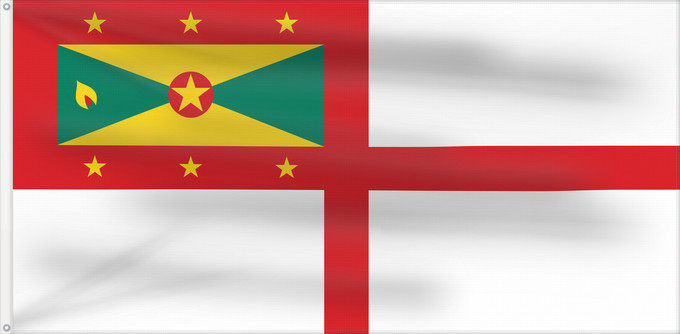 Flag, with two metal eyelets and reinforced hoist: Naval Ensign of Grenada