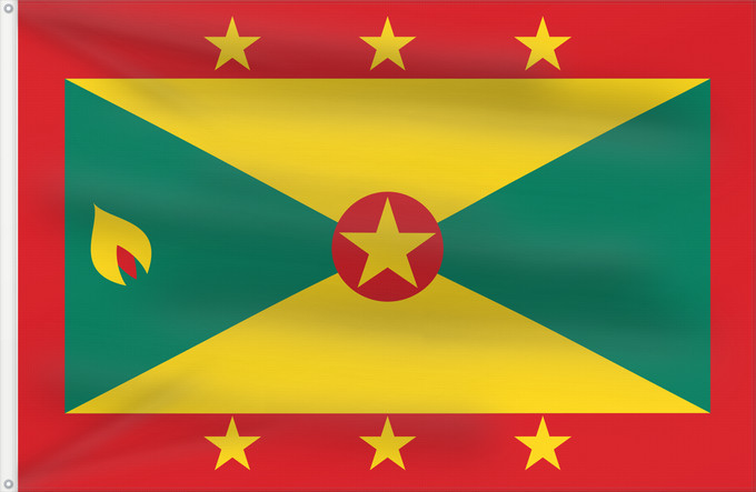 Bandera, con dos ojales metálicos y lado del asta reforzado: Grenada	Grenade	Granada	Флаг Гренады	Grenadas