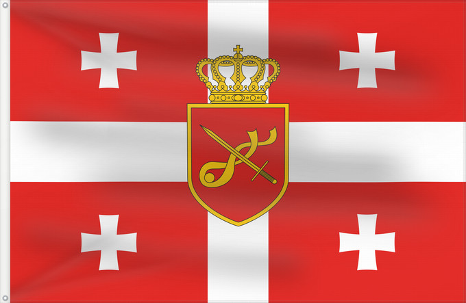 Drapeau, avec deux œillets métalliques et guindant renforcé : Georgian Armed Forces Main Military flag of the Georgian Armed Forces Drapeau militaire des forces armées géorgiennes Bandera militar de las Fuerzas Armadas de Georgia Militärflagge der georgischen Streitkräfte Bandiera militare delle forze armate georgia