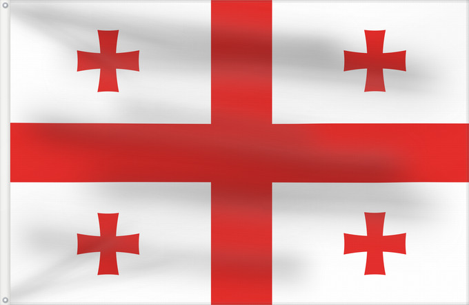 Bandera, con dos ojales metálicos y lado del asta reforzado: Georgia	Géorgie	Georgien