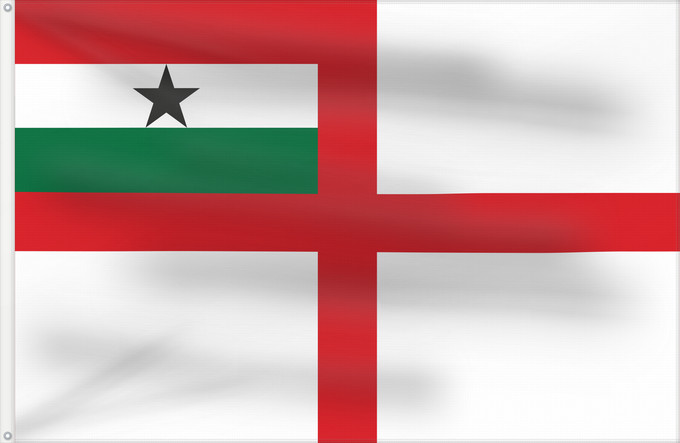 Drapeau, avec deux œillets métalliques et guindant renforcé : Naval Ensign of Ghana 1964-1966