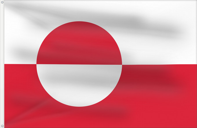 Flag, with two metal eyelets and reinforced hoist: Greenland	Groenland	Groenlandia	Grönlands	Groenlândia	Grenlandii	علم جرينلاند	Знаме на Гренландия	Grónska	Yr Ynys Las	Grønlands	Σημαία της Γροιλανδίας	Gronlando	Gröönimaa lipp	Grönlannin	Grønland	Graonlainne	Grönland	Grenlando	Grænlands	Kalaallit erfalasu