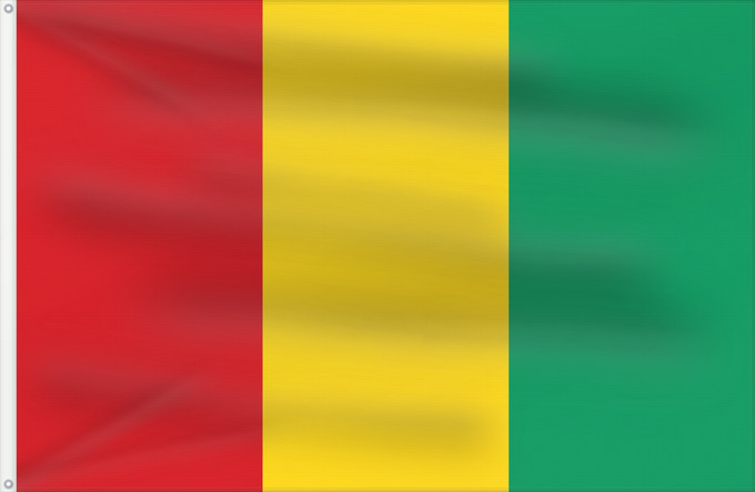 Flag, with two metal eyelets and reinforced hoist: Guinea	Guinée