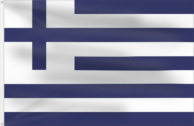 Bandera, con dos ojales metálicos y lado del asta reforzado: Merchang Navy of Greece flag  1822-1828	Supposed Merchant Navy Ensign of Greece  1822-1828	Angebliche Handelsflagge Griechenlands, 1822-28	Υποτιθέμενη Σημαία του εμπορικού ναυτικού τυς Ελλάδας