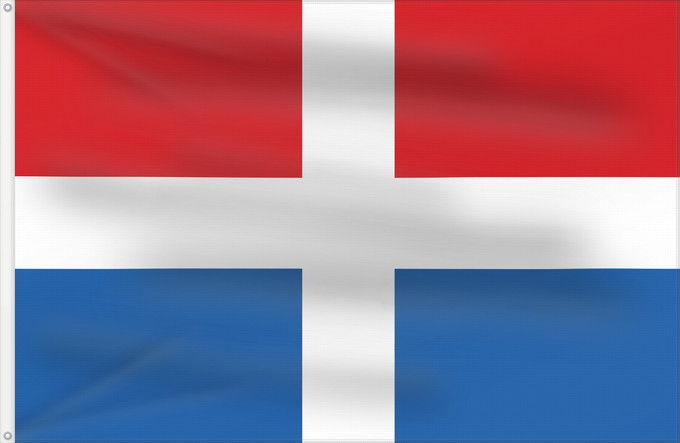 Bandera, con dos ojales metálicos y lado del asta reforzado: Principality of Samos  1834–1912	Principality of Samos  1832–1912	Principauté de Samos (1834–1912)	Principado de Samos (1834–1912)	Fürstentum Samos (1834–1912)	Principato di Samos (1834–1912)