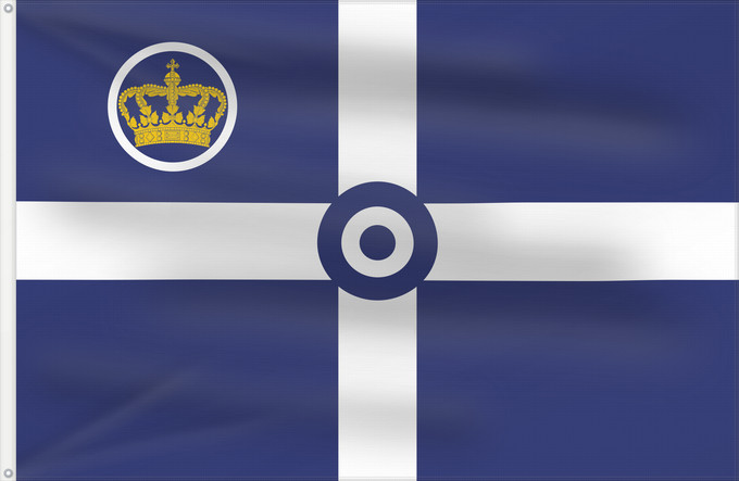 Bandera, con dos ojales metálicos y lado del asta reforzado: Royal Hellenic Air Force Ensign