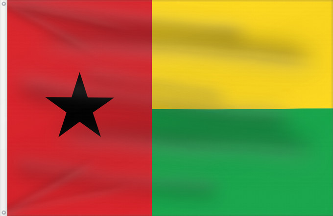 Flag, with two metal eyelets and reinforced hoist: Guinea-Bissau	Guinée-Bissau	Guinea-Bissaus	Guiné-Bissau	Gvineo Bisaŭa	پرچم گینه بیسائو	Флаг Гвинеи-Бисау	Gvineje Bissau