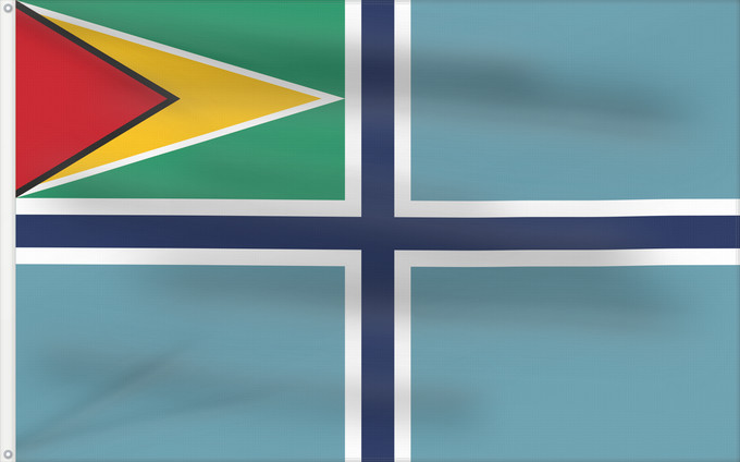 Flag, with two metal eyelets and reinforced hoist: Civil Air Ensign of Guyana