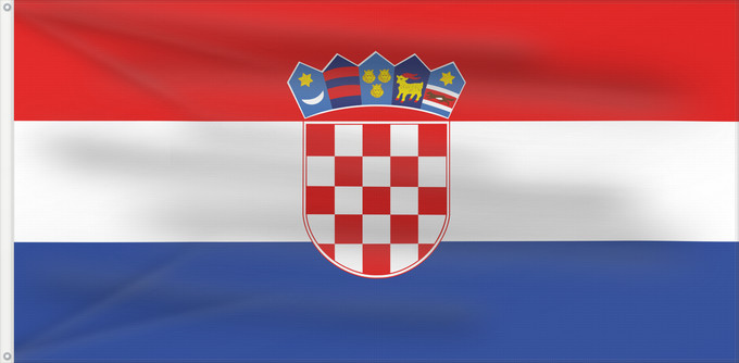 Drapeau, avec deux œillets métalliques et guindant renforcé : Croatia for discussion	Croatia (for discussion)	Croatie (pour discussion)	Croacia (para discusión)	Kroatien (zur Diskussion)	Croazia (per discussione)	Croatia