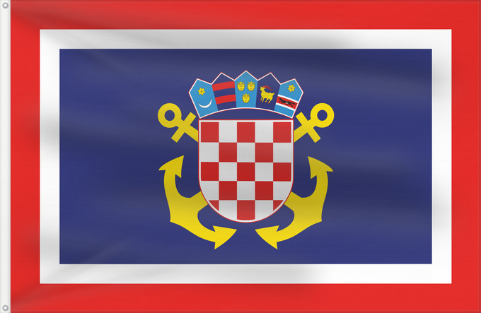 Drapeau, avec deux œillets métalliques et guindant renforcé : Naval Jack of Croatia