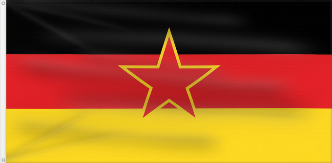 Flag, with two metal eyelets and reinforced hoist: SFR Yugoslav German Minority Image by User R-41 of the former Yugoslav German minority flag Minorité allemande yougoslave (ancienne) Minoría alemana yugoslava (anterior) Jugoslawiendeutsche Minderheit (ehem.) Minoranza tedesca jugoslava (ex)