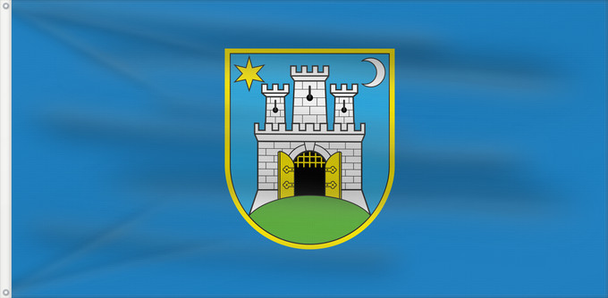 Drapeau, avec deux œillets métalliques et guindant renforcé : Zagreb	Zagreb, Croatia