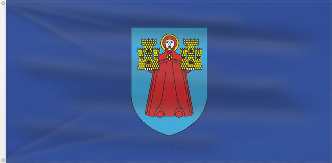 Drapeau, avec deux œillets métalliques et guindant renforcé : Kanfanara Municipality of Kanfanar Municipalité de Kanfanar Municipalidad de Kanfanar Gemeinde Kanfanar Comune di Canfanaro Općine Kanfanara Občine Kanfanara