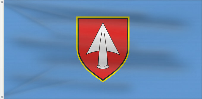 Flag, with two metal eyelets and reinforced hoist: Kršana Municipality of Kršan Municipalité de Kršan Municipio de Kršan Gemeinde Kršan Comune di Chersano Općine Kršana Občine Kršana