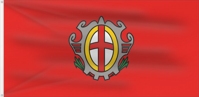 Drapeau, avec deux œillets métalliques et guindant renforcé : Labina City of Labin Labin Stadt Labin Della Città di Albona Grada Labina Mesta Labina