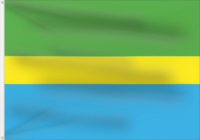 Bandera, con dos ojales metálicos y lado del asta reforzado: Municipal Flag of Bandung, Indonesia