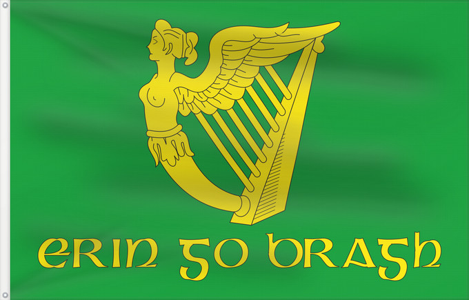 Drapeau, avec deux œillets métalliques et guindant renforcé : Erin Go Bragh	Irish nationalist flag   version of Image Erin Go Bragh flag