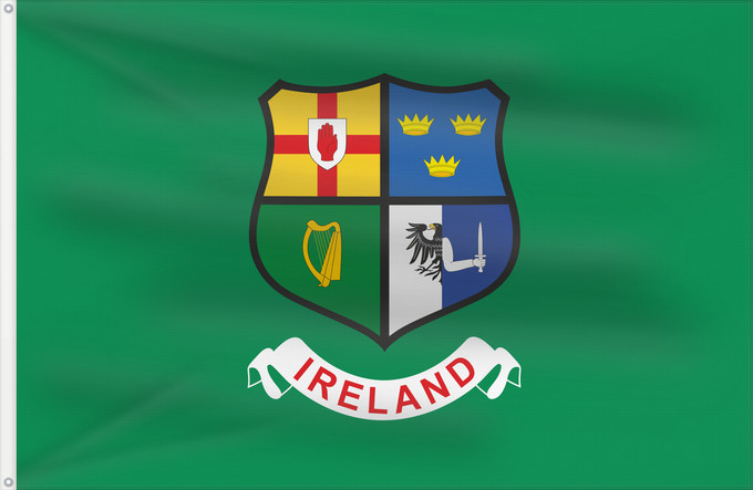 Bandera, con dos ojales metálicos y lado del asta reforzado: Ireland hockey team Équipe de hockey d'Irlande Equipo de hockey de Irlanda Irisches Hockeyteam Squadra di hockey dell'Irlanda Field hockey team of Ireland Four Provinces coat of arms -- Ulster
