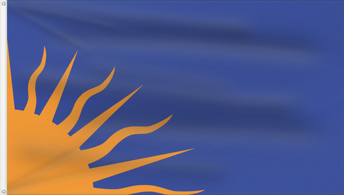 Flag, with two metal eyelets and reinforced hoist: Sunburst Modern design of the Irish nationalist Sunburst flag