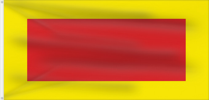 Bandera, con dos ojales metálicos y lado del asta reforzado: Banswara