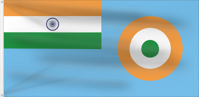 Flag, with two metal eyelets and reinforced hoist: Ensign of the Indian Air Force