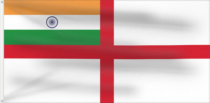 Flag, with two metal eyelets and reinforced hoist: Naval Ensign of India 1950-2001