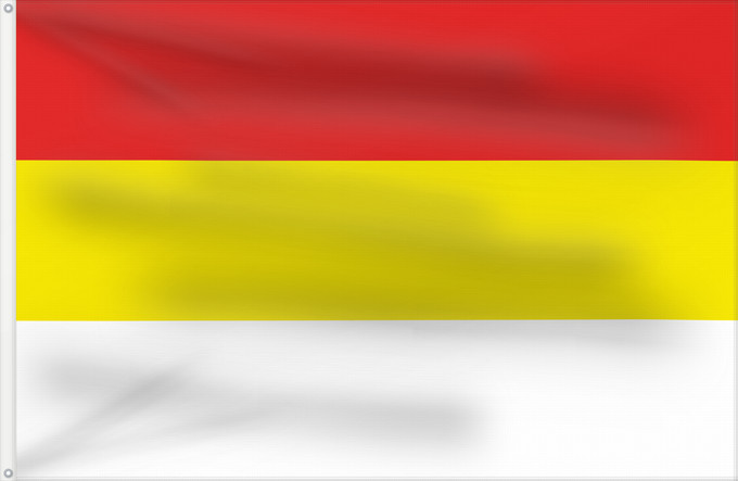 Bandera, con dos ojales metálicos y lado del asta reforzado: D Orissa	Orissa