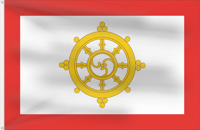 Flagge, mit zwei Metallösen und verstärktem Besatzband: Sikkim monarchy