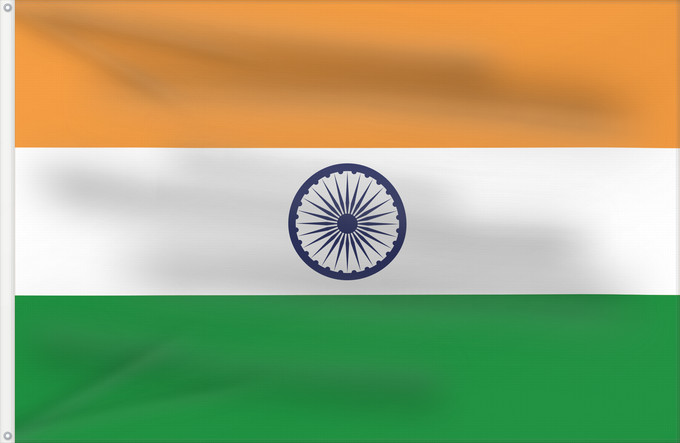 Bandera, con dos ojales metálicos y lado del asta reforzado: India	Inde	Indien