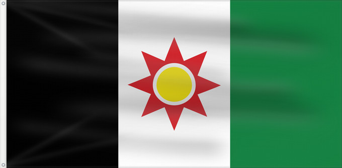 Flagge, mit zwei Metallösen und verstärktem Besatzband: Iraq 1959-1963