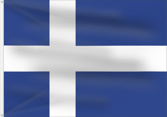 Drapeau, avec deux œillets métalliques et guindant renforcé : Hvítbláinn