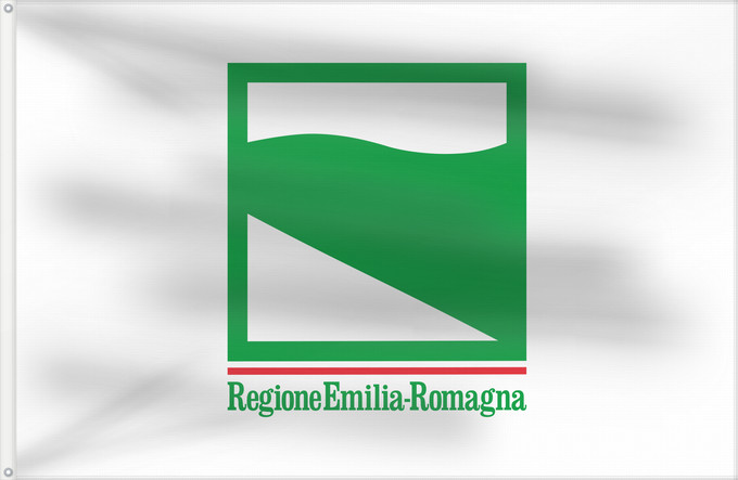 Bandera, con dos ojales metálicos y lado del asta reforzado: Emilia-Romagna
