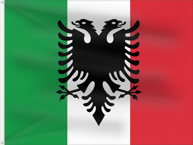 Bandera, con dos ojales metálicos y lado del asta reforzado: Italian Arberesh Arbëreshë people