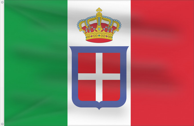 Flag, with two metal eyelets and reinforced hoist: Italy 1861-1946 crowned alternate It is easy to put a border around this flag image Italie (1861-1946) couronnée alternative Italia (1861-1946) coronada alternativa Italien (1861-1946) gekrönt alternativ Italia (1861-1946) coronata alternativa
