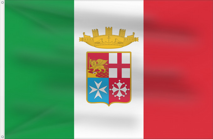 Flag, with two metal eyelets and reinforced hoist: Naval Ensign of Italy