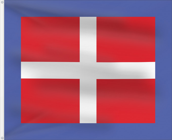 Flag, with two metal eyelets and reinforced hoist: Naval jack of Italy ca. 1900-1946