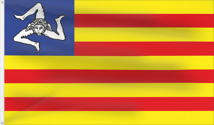 Flag, with two metal eyelets and reinforced hoist: Sicilianindependentism