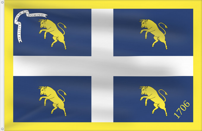 Bandera, con dos ojales metálicos y lado del asta reforzado: Turin	Official flag of city of Turin	Turín	Ufficiale di Torino