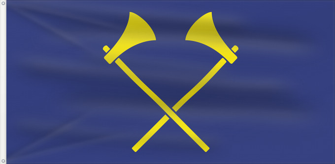 Flagge, mit zwei Metallösen und verstärktem Besatzband: Saint Helier	Saint Helier, a parish of Jersey	Saint-Hélier	Couleu d Saint Hélyi, eune pâraisse en Jèrri