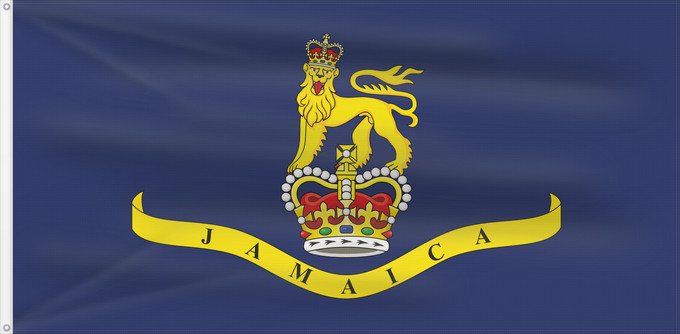 Drapeau, avec deux œillets métalliques et guindant renforcé : Governor-General of Jamaica	Gouverneur général de Jamaïque	Gobernador General de Jamaica	Generalgouverneur von Jamaika	Governatore generale della Giamaica