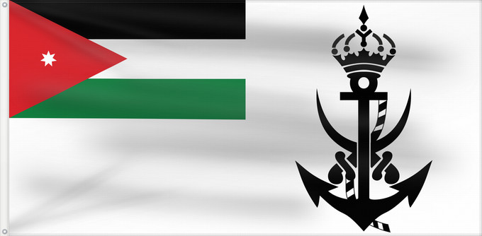 Drapeau, avec deux œillets métalliques et guindant renforcé : Naval Ensign of Jordan