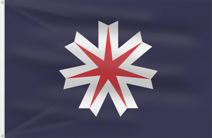 Bandera, con dos ojales metálicos y lado del asta reforzado: Hokkaido Prefecture Hokkaidō Hokkaidō 北海道旗